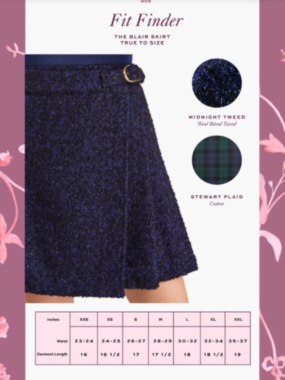 Hill House Blair Skirt Navy Tweed Pleated Mini, Size Small, Elastic Waist